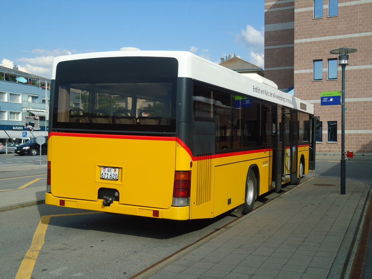(134'538) - PostAuto Bern - BE 671'620 - Volvo/Hess (ex Schmocker, Stechelberg Nr. 2; ex PostAuto Graub�nden; ex P 25'682) am 27. Juni 2011 beim Bahnhof Spiez