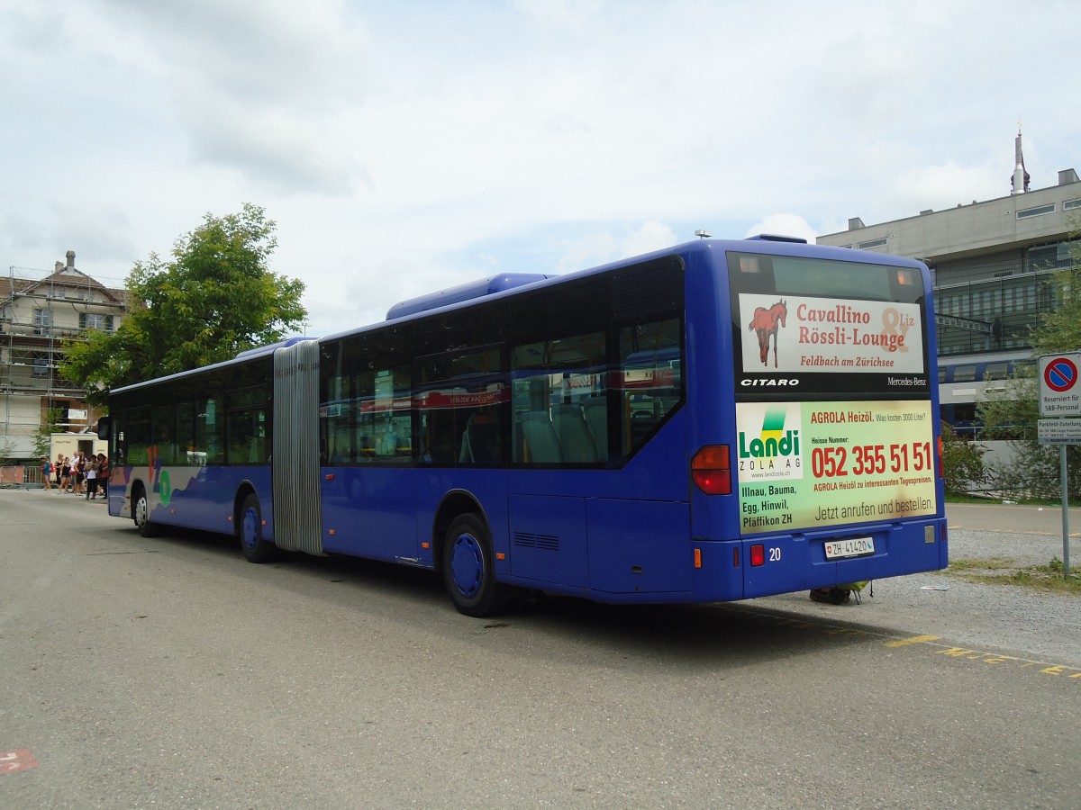 (134'891) - VZO Gr�ningen - Nr. 20/ZH 41'420 - Mercedes am 10. Juli 2011 beim Bahnhof Frauenfeld