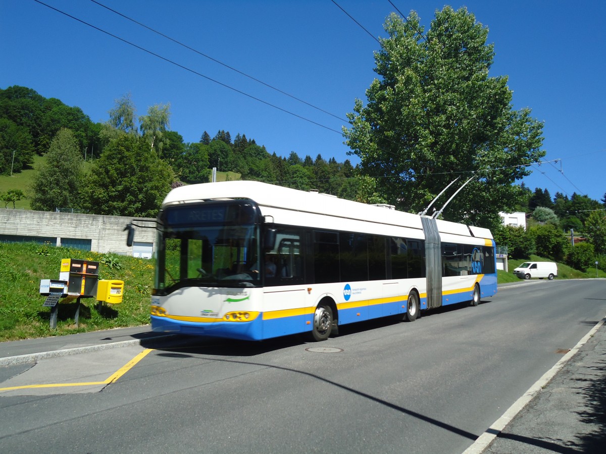 (134'977) - TC La Chaux-de-Fonds - Nr. 141 - Solaris Gelenktrolleybus am 11. Juli 2011 in La Chaux-de-Fonds, Chapeau-Rabl�