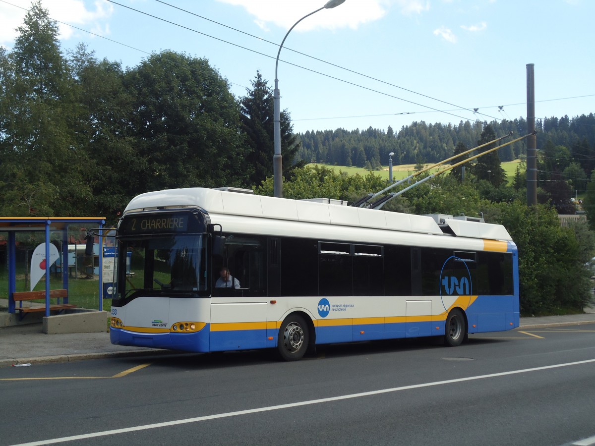 (135'007) - TC La Chaux-de-Fonds - Nr. 133 - Solaris Trolleybus am 11. Juli 2011 in La Chaux-de-Fonds, Combe-�-l'Ours