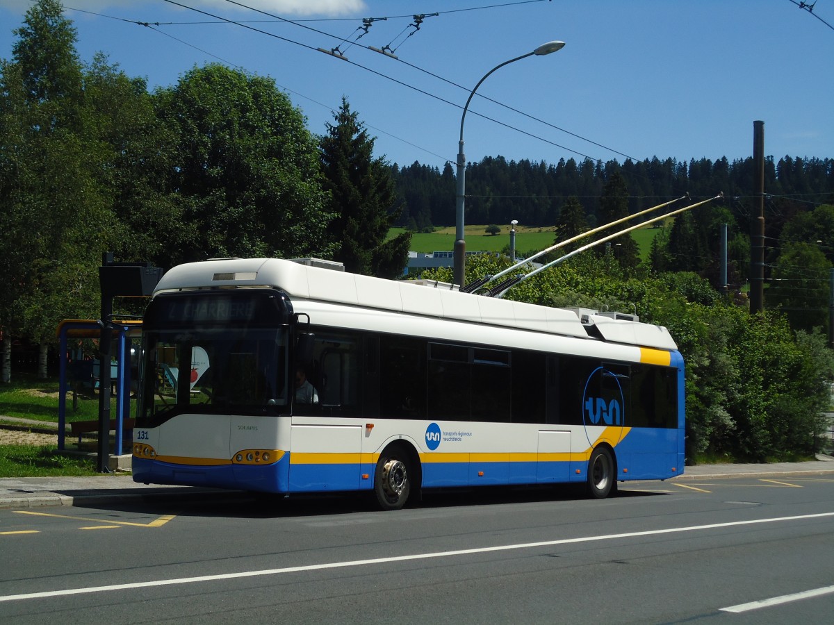 (135'010) - TC La Chaux-de-Fonds - Nr. 131 - Solaris Trolleybus am 11. Juli 2011 in La Chaux-de-Fonds, Combe-�-l'Ours