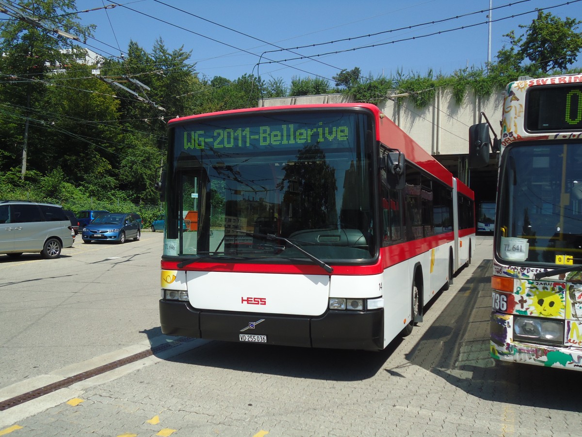 (135'082) - TL Lausanne (Steiner 14) - Nr. 646/VD 255'036 - Volvo/Hess (von Hess, Bellach) am 12. Juli 2011 in Lausanne, D�p�t Borde