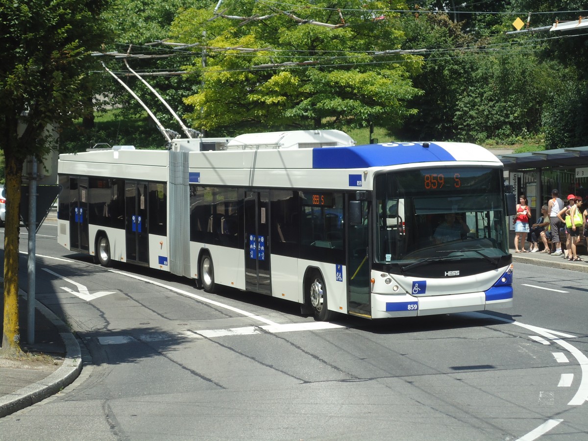 (135'096) - TL Lausanne - Nr. 859 - Hess/Hess Gelenktrolleybus am 12. Juli 2011 in Lausanne, D�p�t Borde