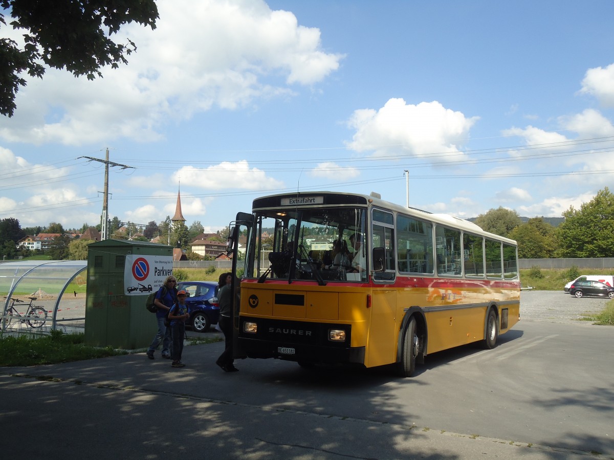 (135'348) - Bernair, M�nsingen - BE 651'182 - Saurer/T�scher (ex Schebath, Lauerz; ex Albin, F�llanden; ex Heim, Flums) am 31. Juli 2011 in M�nsingen, CTA