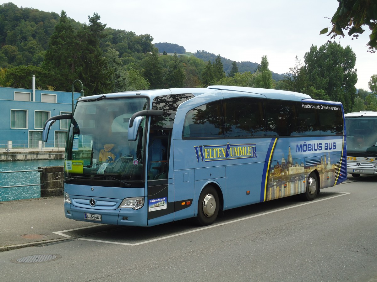 (135'437) - Aus Deutschland: M�bius Bus, Dresden - DD-BM 480 - Mercedes am 12. August 2011 bei der Schiffl�ndte Thun