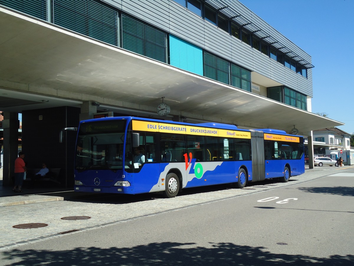 (135'511) - VZO Gr�ningen - Nr. 23/ZH 213'223 - Mercedes am 17. August 2011 beim Bahnhof Uster