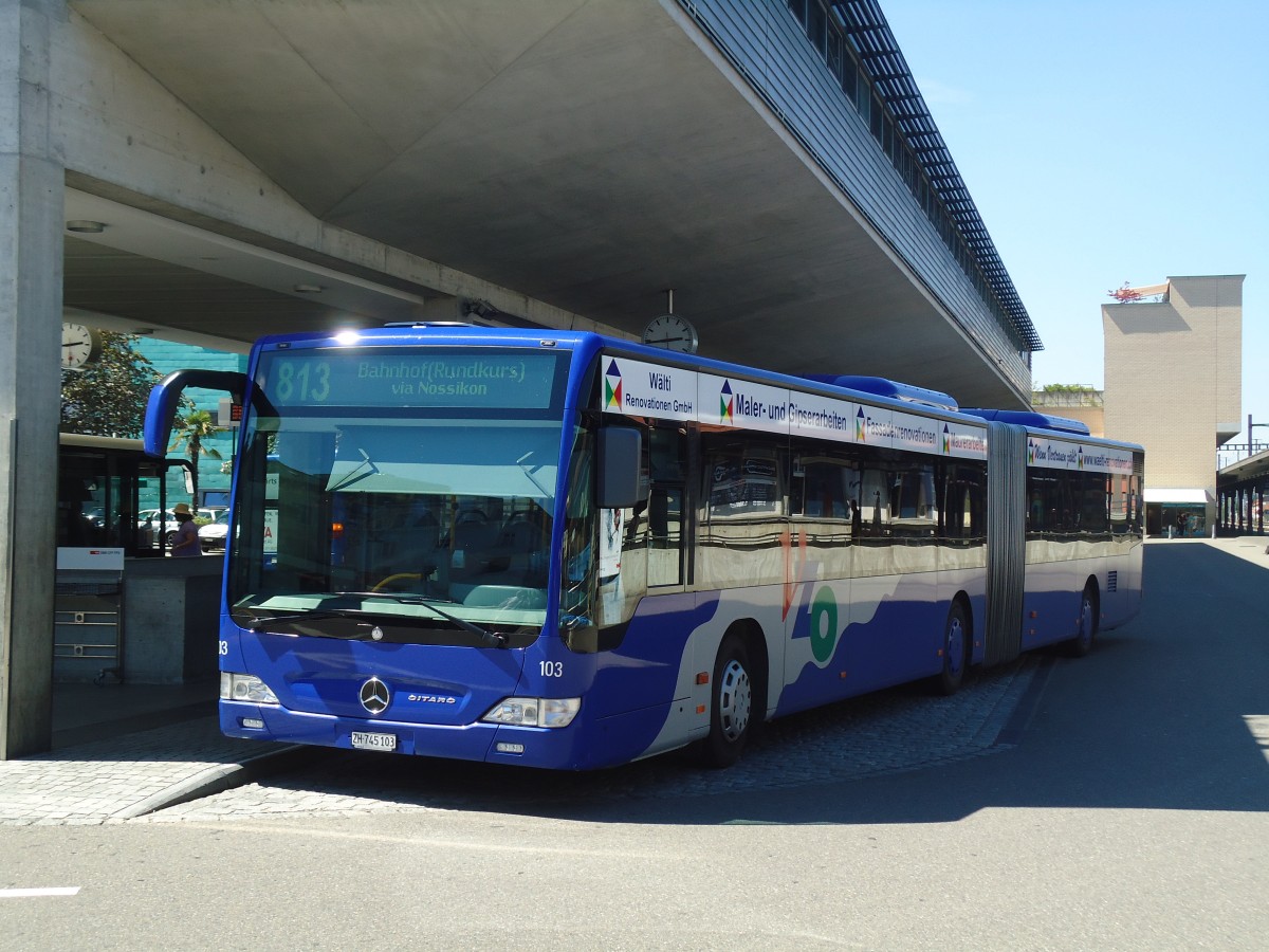 (135'513) - VZO Gr�ningen - Nr. 103/ZH 745'103 - Mercedes am 17. August 2011 beim Bahnhof Uster
