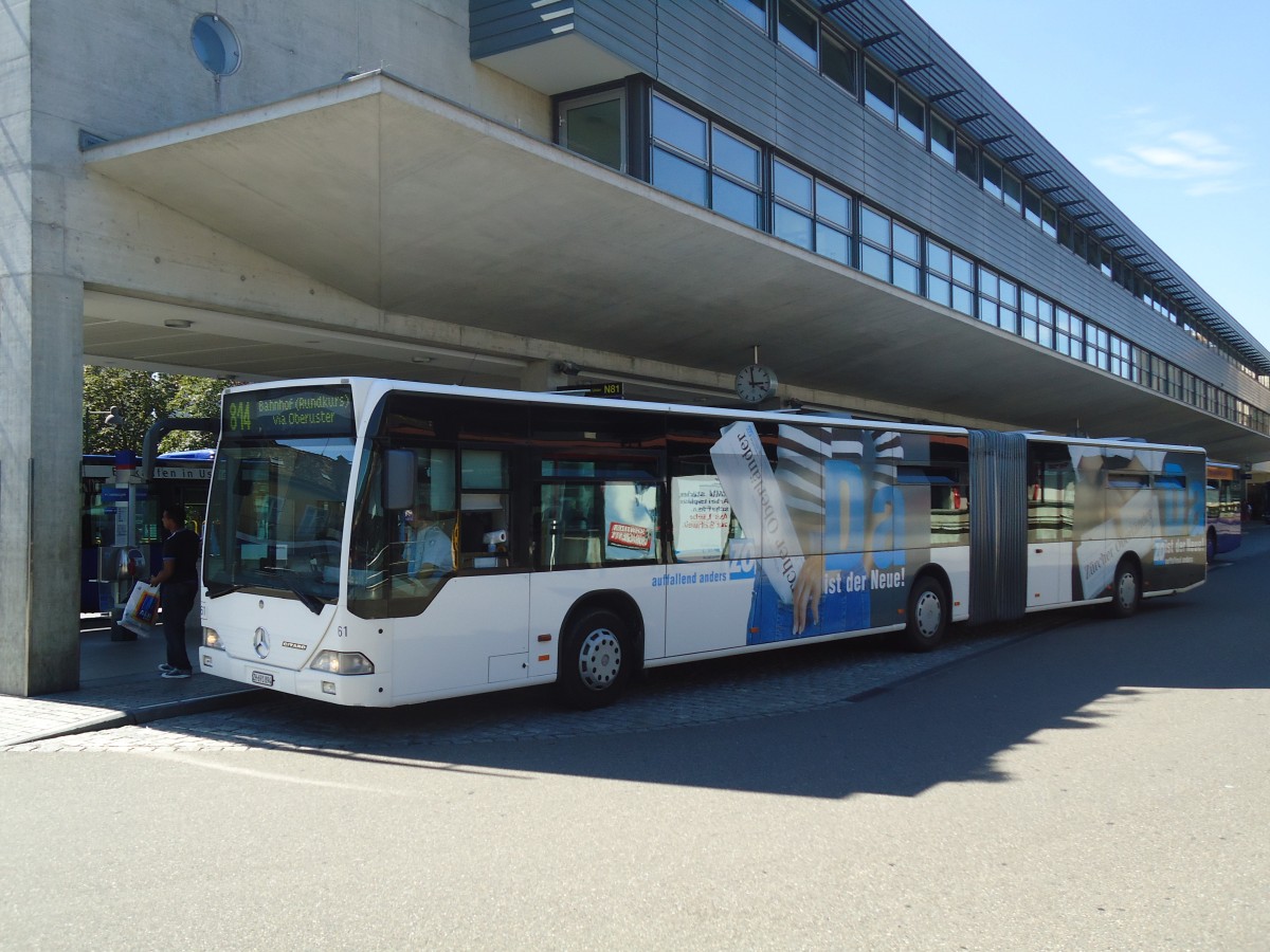 (135'518) - VZO Gr�ningen - Nr. 61/ZH 691'894 - Mercedes am 17. August 2011 beim Bahnhof Uster