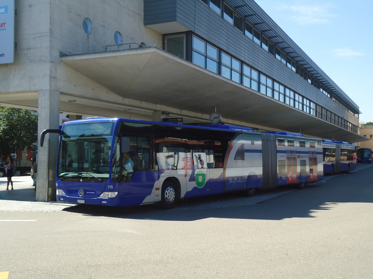 (135'522) - VZO Gr�ningen - Nr. 115/ZH 745'115 - Mercedes am 17. August 2011 beim Bahnhof Uster