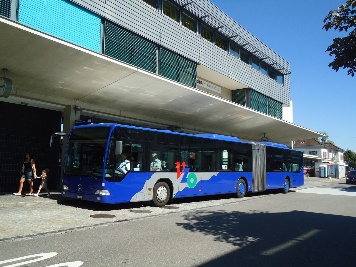 (135'523) - VZO Gr�ningen - Nr. 65/ZH 494'065 - Mercedes am 17. August 2011 beim Bahnhof Uster