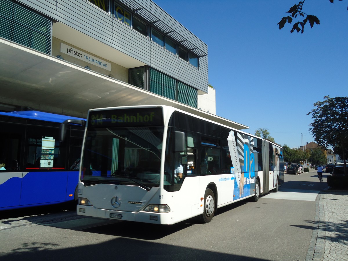 (135'524) - VZO Gr�ningen - Nr. 61/ZH 691'894 - Mercedes am 17. August 2011 beim Bahnhof Uster