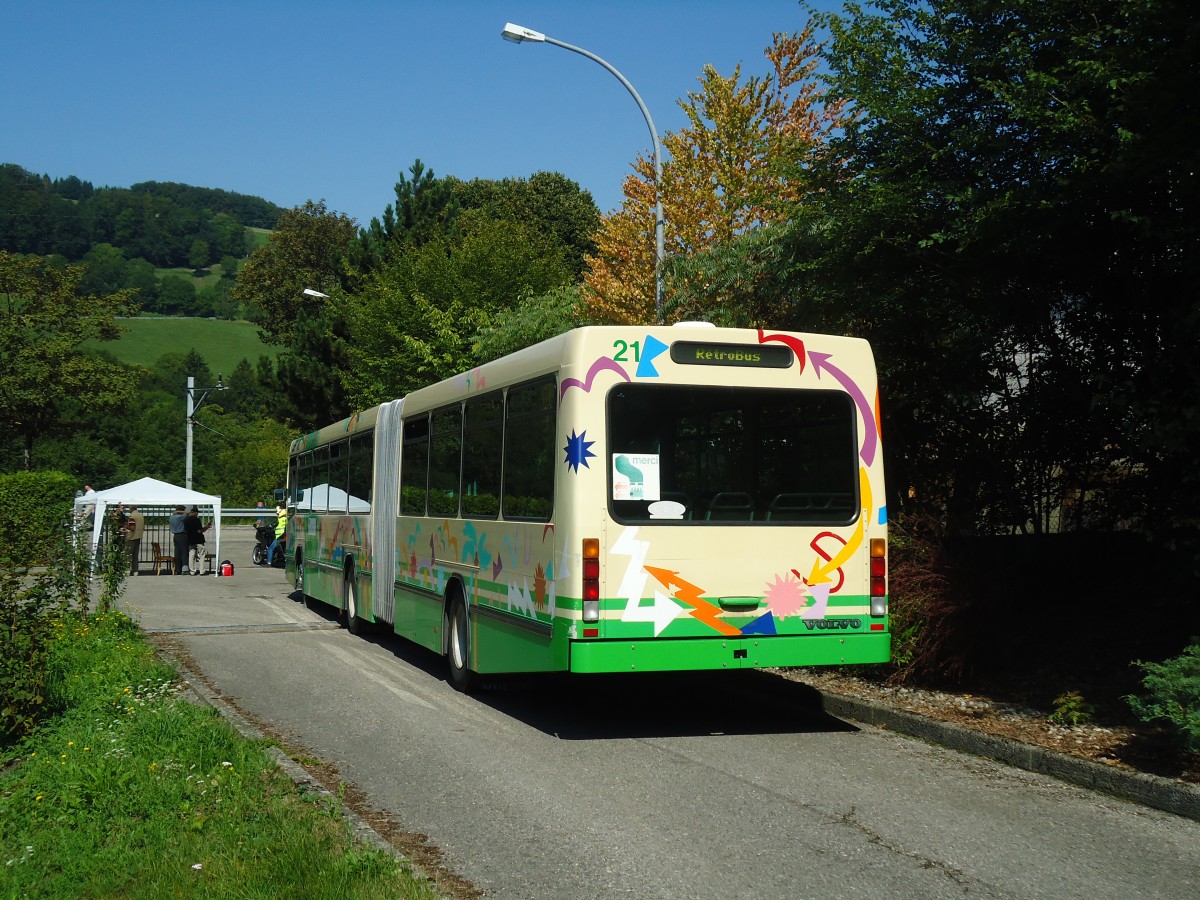 (135'627) - TN Neuch�tel (R�trobus) - Nr. 21 - Volvo/Hess (ex BBB St-Aubin Nr. 21) am 20. August 2011 in Moudon, R�trobus