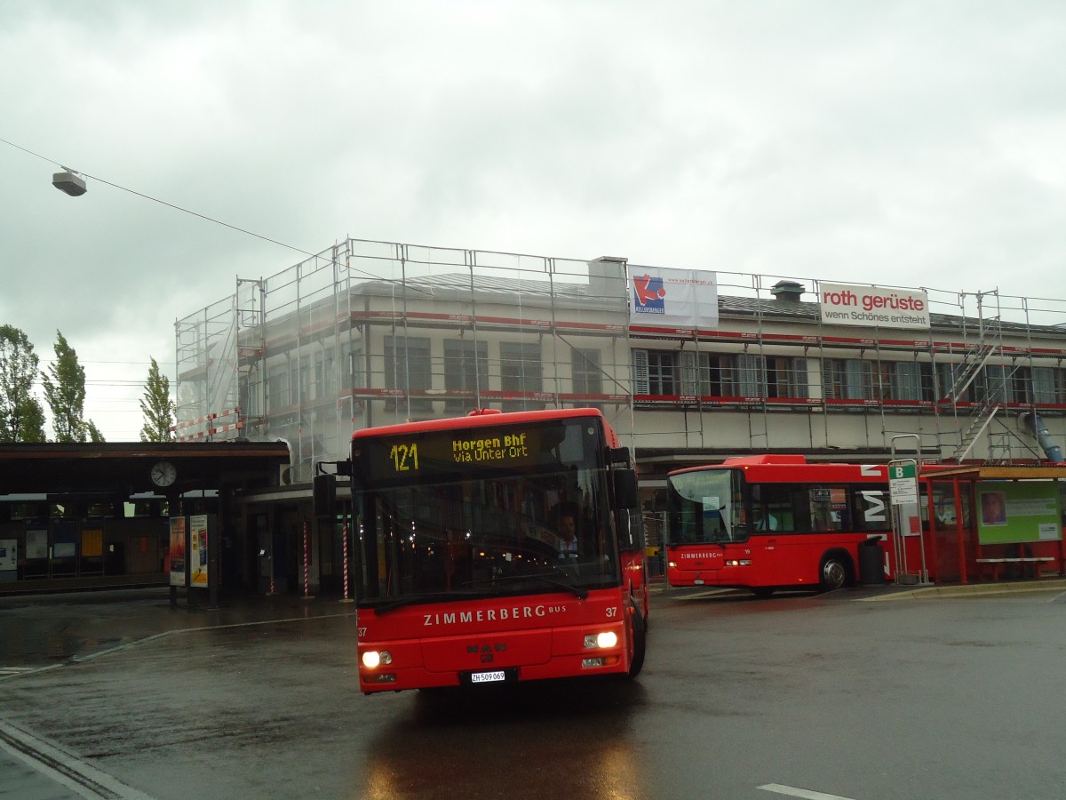 (135'809) - AHW Horgen - Nr. 37/ZH 509'069 - MAN (ex VZO Gr�ningen Nr. 37) am 5. September 2011 beim Bahnhof W�denswil