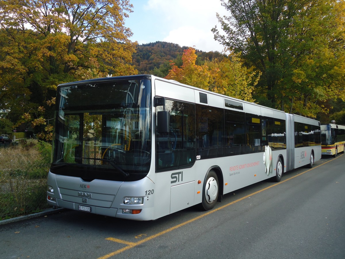 (136'639) - STI Thun - Nr. 120/BE 700'120 - MAN am 20. Oktober 2011 bei der Schiffl�ndte Thun