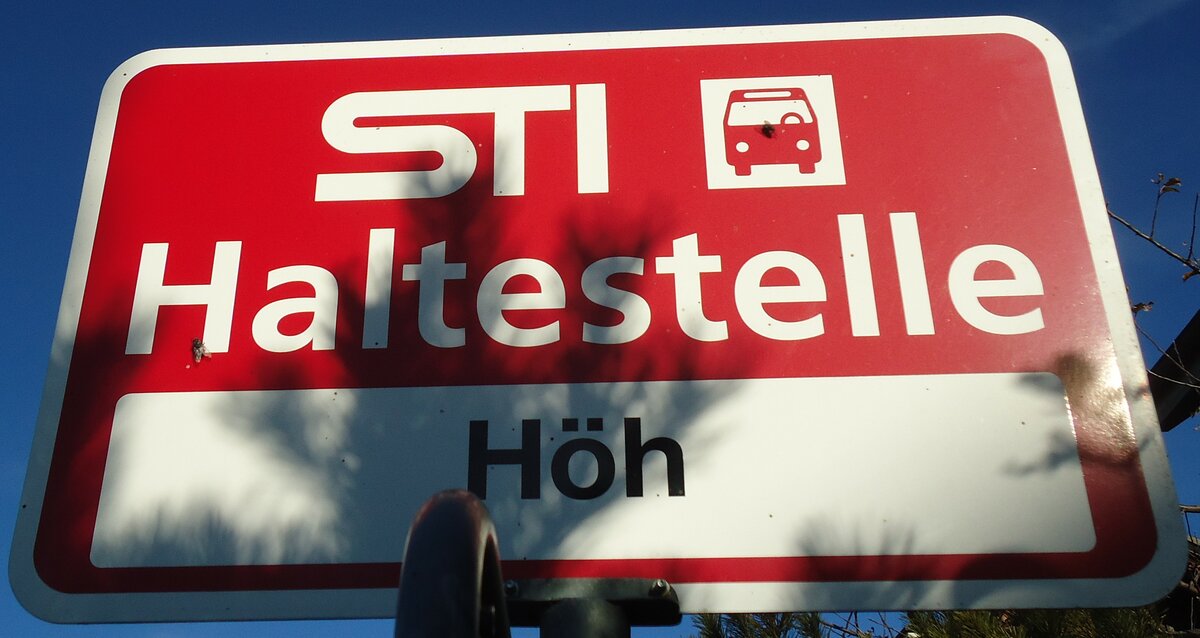 (136'70) - STI-Haltestellenschild - Heimenschwand, H�h - am 21. November 0211
