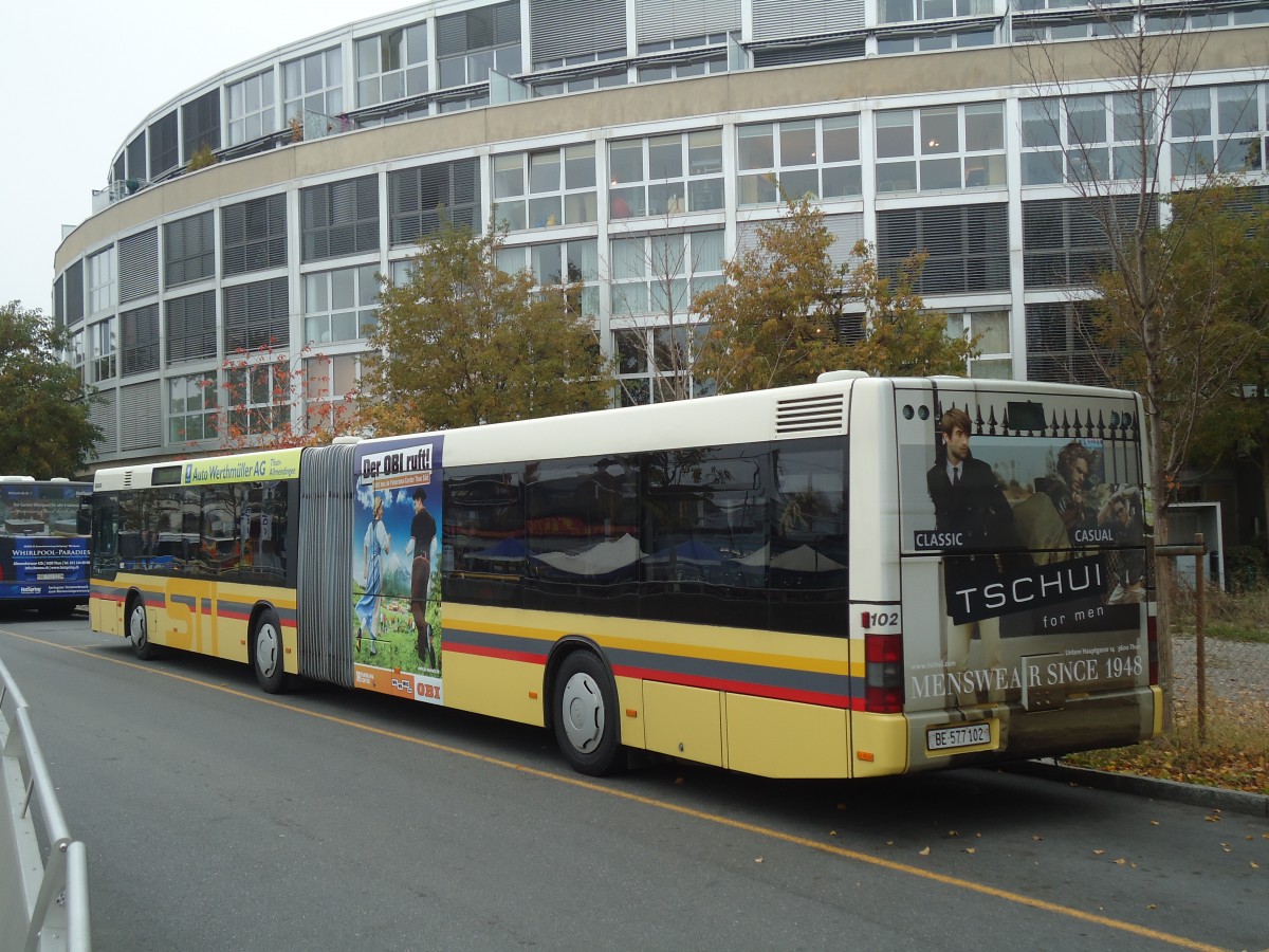 (136'720) - STI Thun - Nr. 102/BE 577'102 - MAN am 11. November 2011 bei der Schiffl�ndte Thun