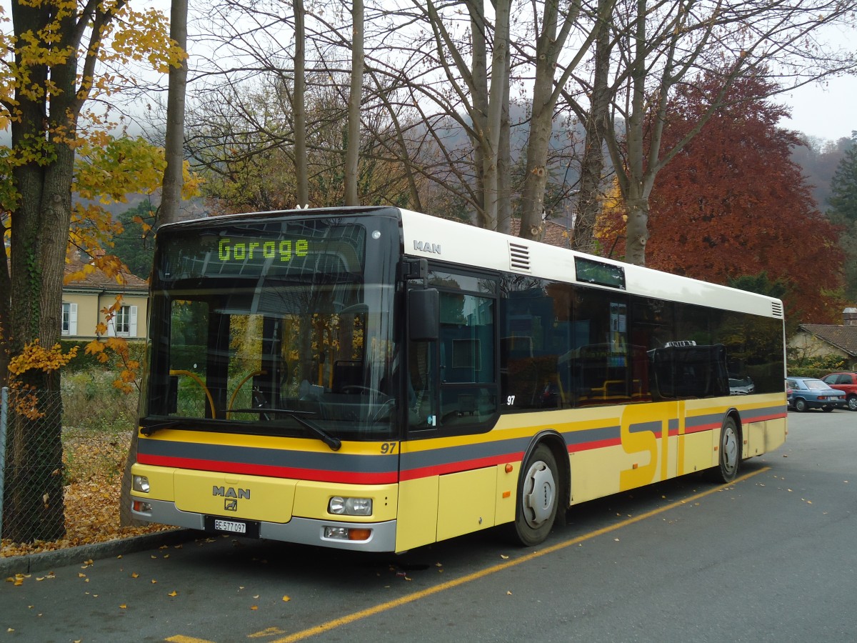 (136'726) - STI Thun - Nr. 97/BE 577'097 - MAN am 11. November 2011 bei der Schiffl�ndte Thun