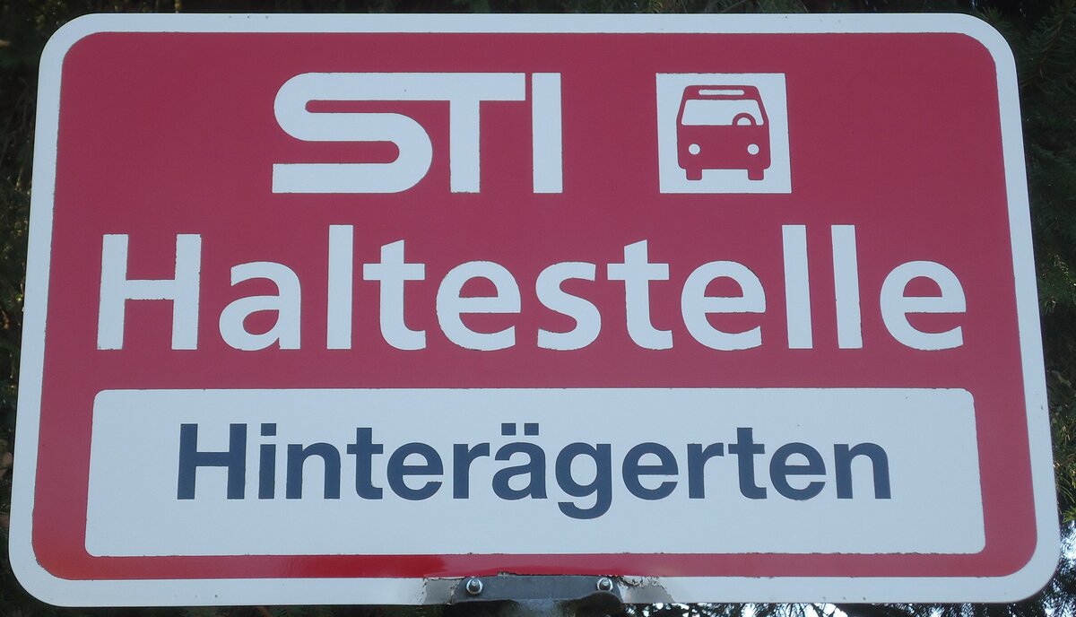 (136'783) - STI-Haltestellenschild - Heimenschwand, Hinter�gerten - am 21. November 2011
