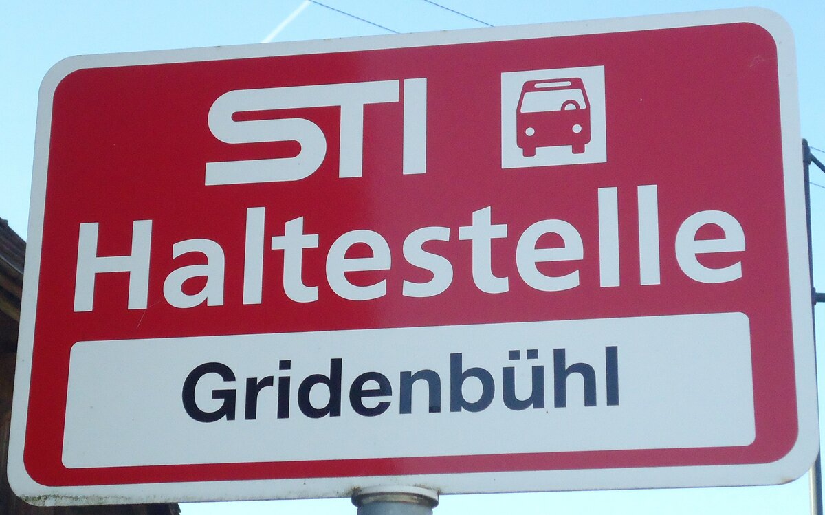 (136'786) - STI-Haltestellenschild - Linden, Gridenb�hl - am 21. November 2011