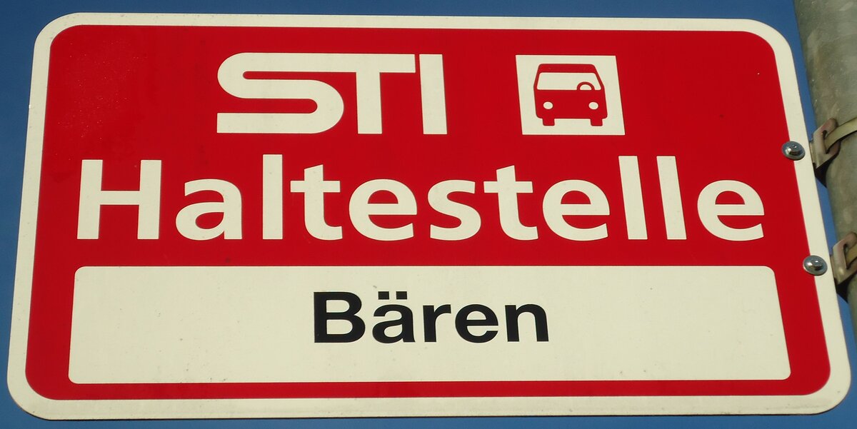 (136'804) - STI-Haltestellenschild - Wattenwil, B�ren - am 22. November 2011