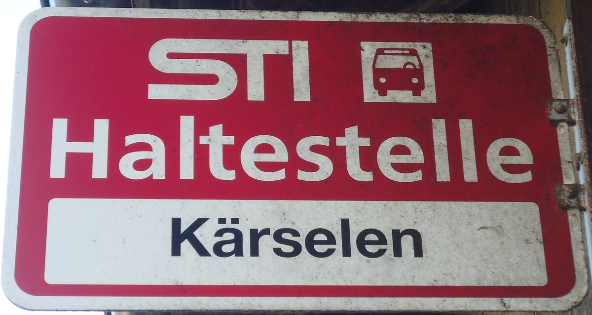 (136'826) - STI-Haltestellenschild - K�rselen, K�rselen - am 22. November 2011