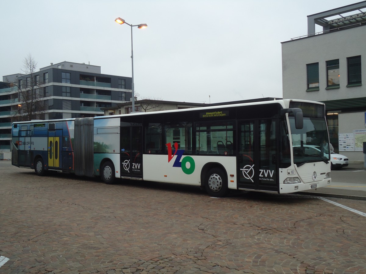 (136'934) - VZO Gr�ningen - Nr. 62/ZH 691'895 - Mercedes am 24. November 2011 beim Bahnhof Wetzikon