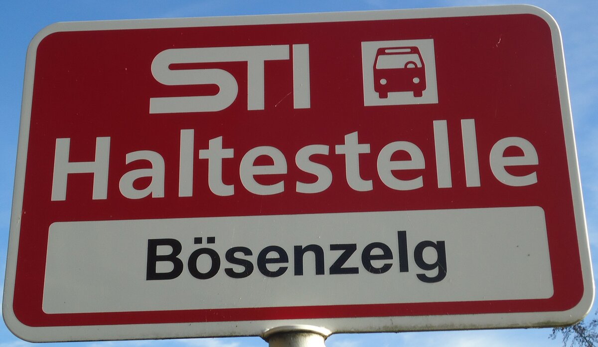(137'055) - STI-Haltestellenschild - Tschingel, B�senzelg - am 28. November 2011