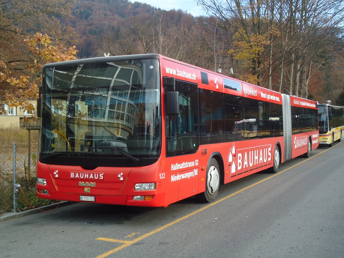 (137'071) - STI Thun - Nr. 122/BE 700'122 - MAN am 2. Dezember 2011 bei der Schiffl�ndte Thun