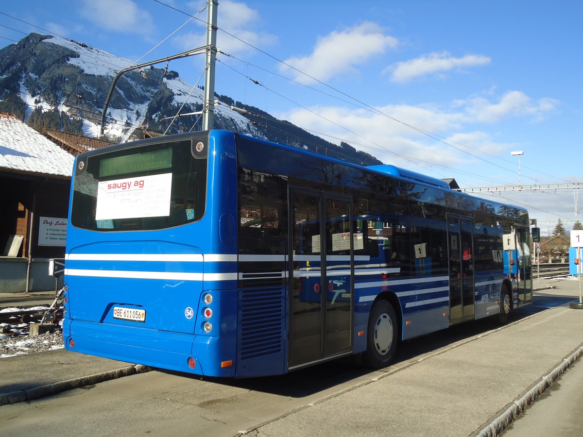 (137'139) - AFA Adelboden - Nr. 54/BE 611'056 - Neoplan (ex VBZ Z�rich Nr. 243) am 11. Dezember 2011 beim Bahnhof Lenk