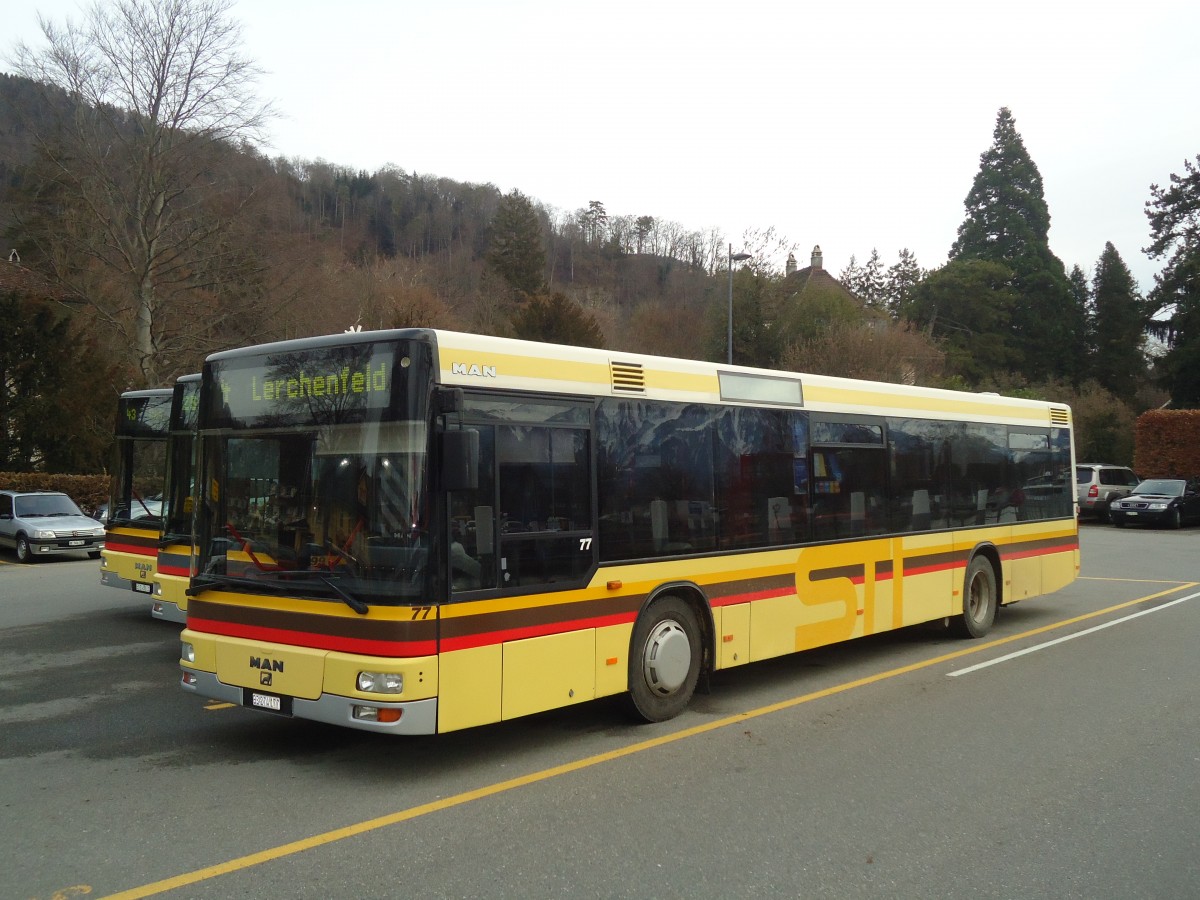 (137'588) - STI Thun - Nr. 77/BE 274'177 - MAN am 9. Januar 2012 bei der Schiffl�ndte Thun