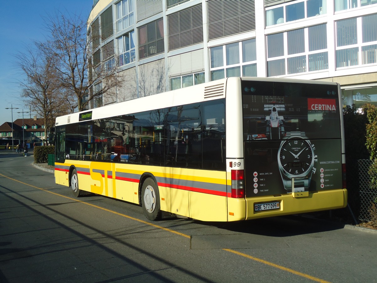 (137'594) - STI Thun - Nr. 99/BE 577'099 - MAN am 17. Januar 2012 bei der Schiffl�ndte Thun