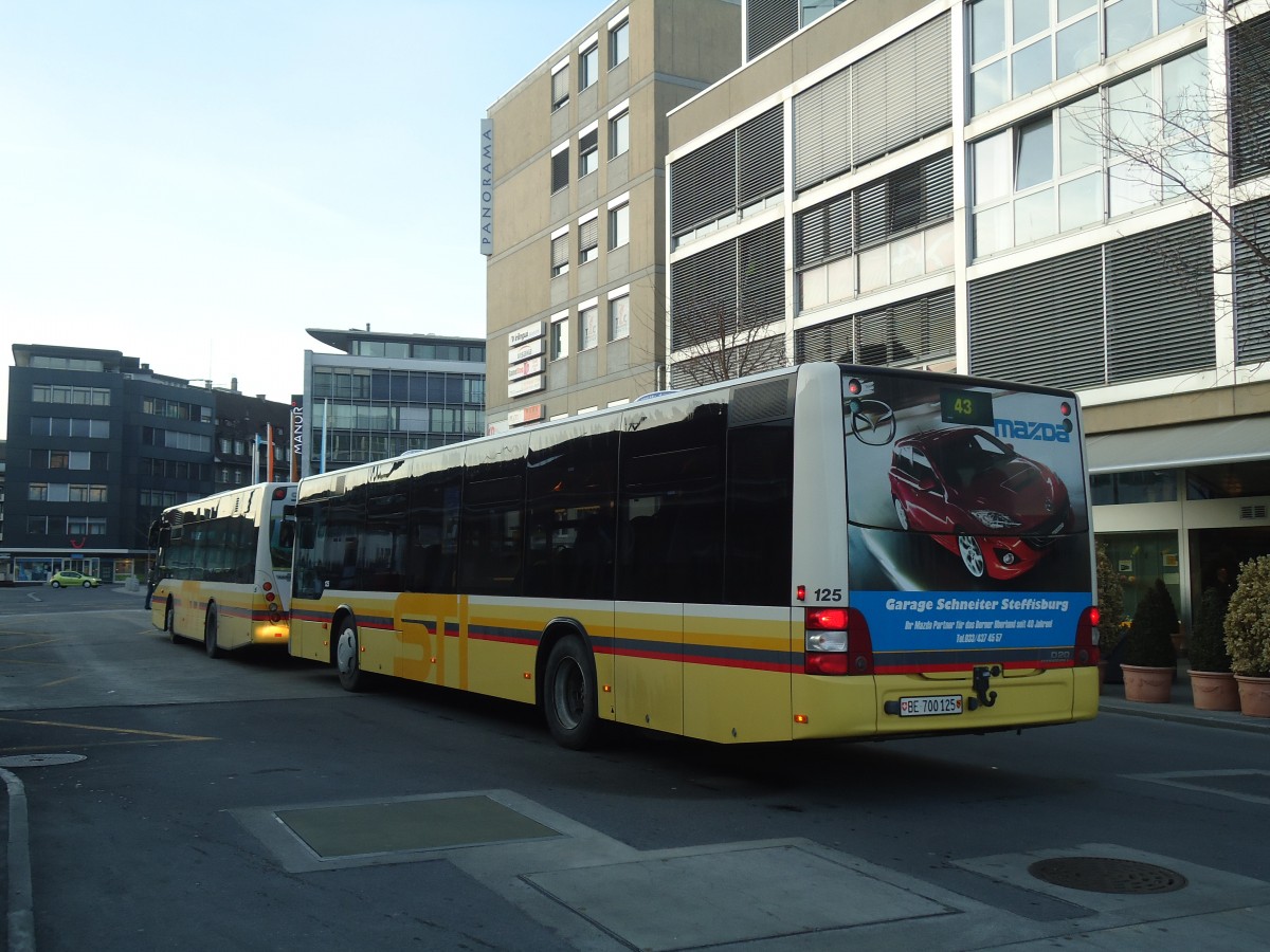 (137'725) - STI Thun - Nr. 125/BE 700'125 - MAN am 18. Februar 2012 bei der Schiffl�ndte Thun