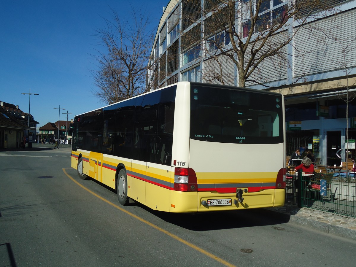 (137'829) - STI Thun - Nr. 116/BE 700'116 - MAN am 29. Februar 2012 bei der Schiffl�ndte Thun