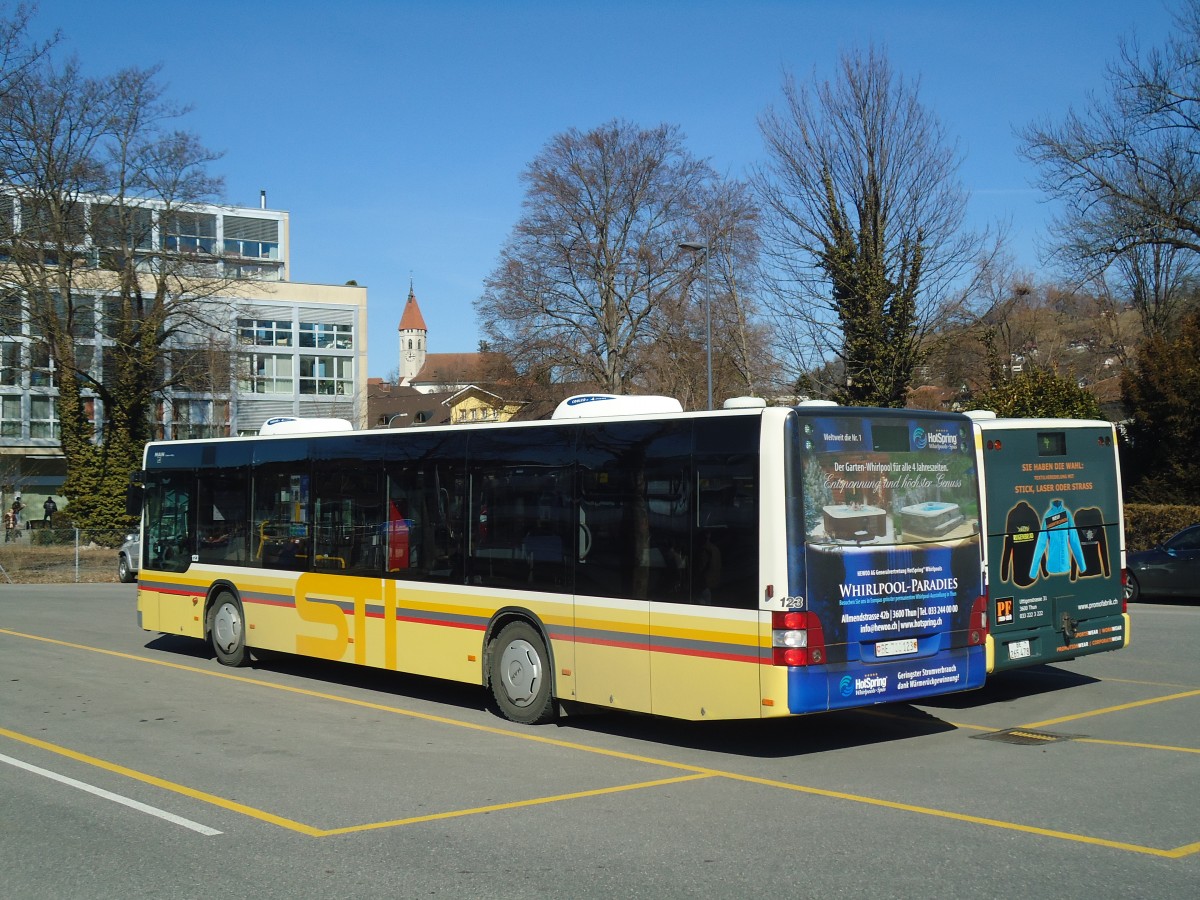 (137'832) - STI Thun - Nr. 123/BE 700'123 - MAN am 29. Februar 2012 bei der Schiffl�ndte Thun