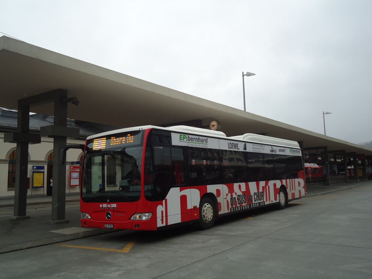 (137'862) - SBC Chur - Nr. 3/GR 97'503 - Mercedes am 5. M�rz 2012 beim Bahnhof Chur
