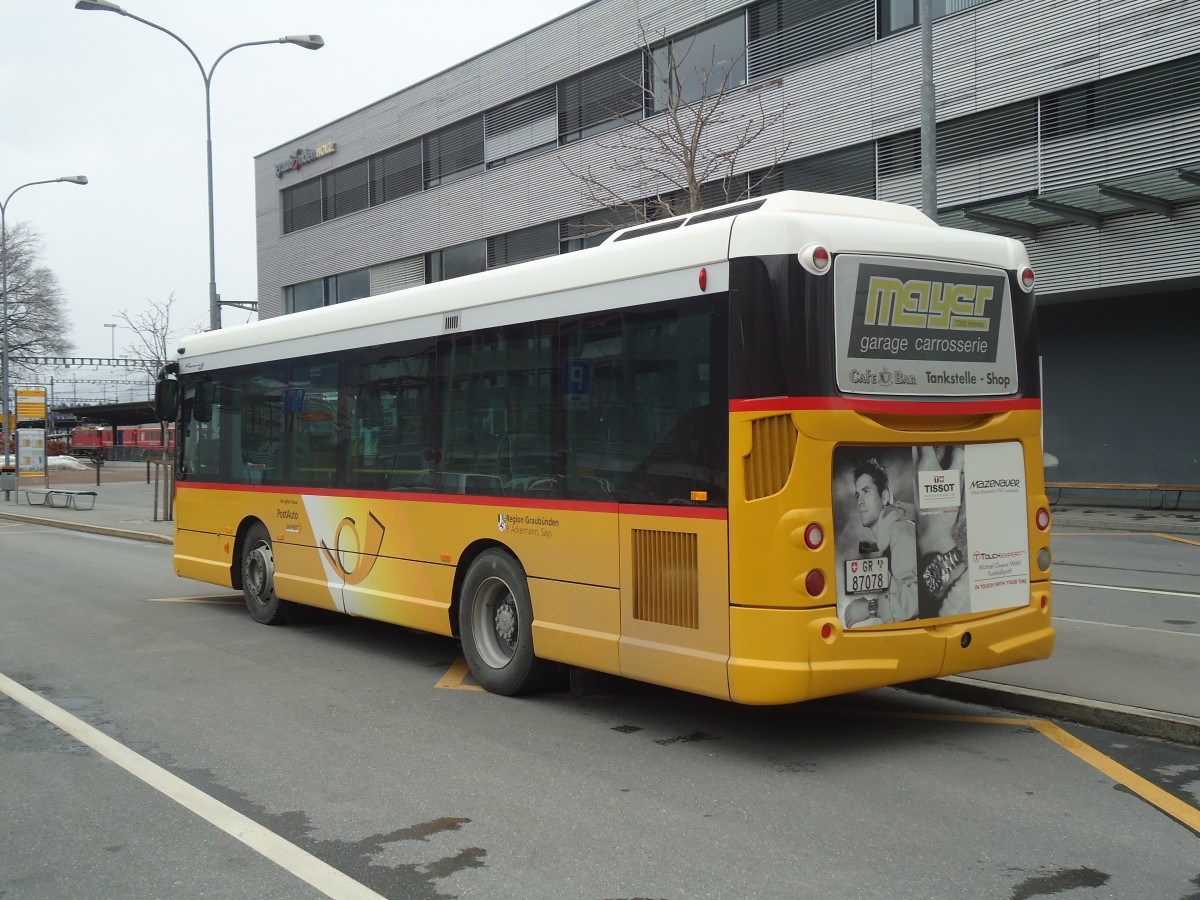 (137'933) - Ackermann, Says - GR 87'078 - Irisbus am 5. M�rz 2012 beim Bahnhof Landquart