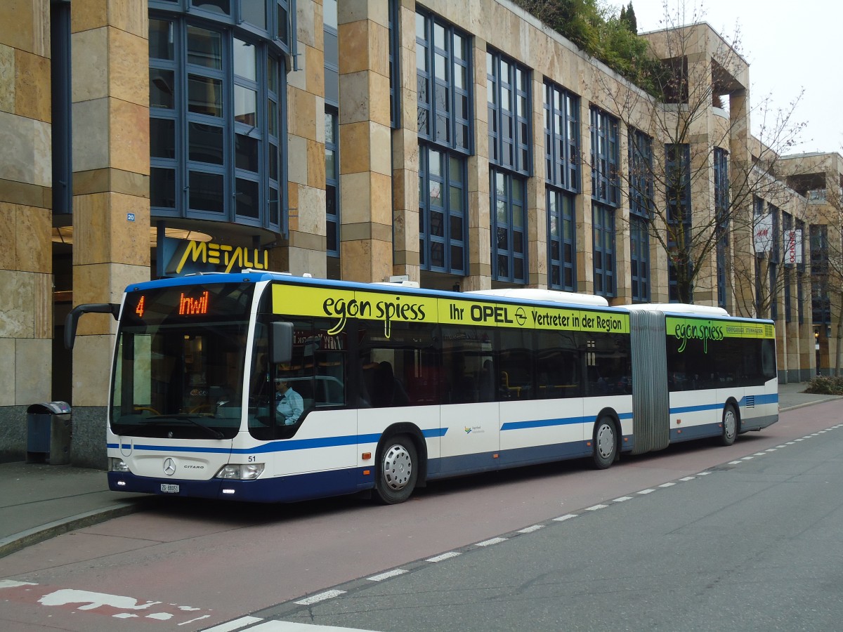 (137'966) - ZVB Zug - Nr. 51/ZG 88'051 - Mercedes am 6. M�rz 2012 in Zug, Metalli