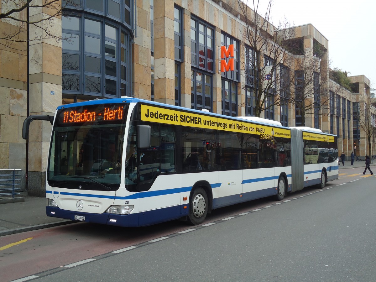 (137'974) - ZVB Zug - Nr. 28/ZG 88'028 - Mercedes am 6. M�rz 2012 in Zug, Metalli