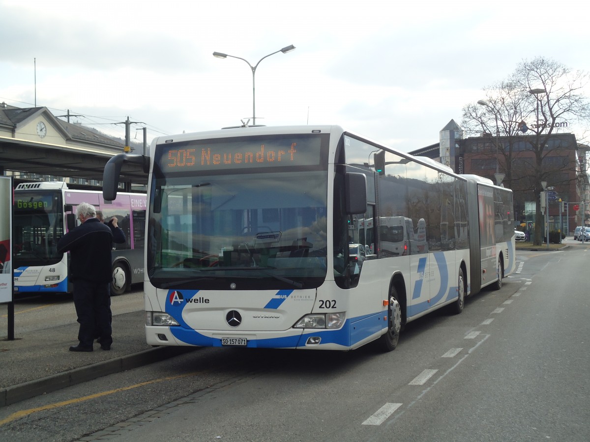 (138'099) - BOGG Wangen b.O. - Nr. 202/SO 157'071 - Mercedes am 6. M�rz 2012 beim Bahnhof Olten