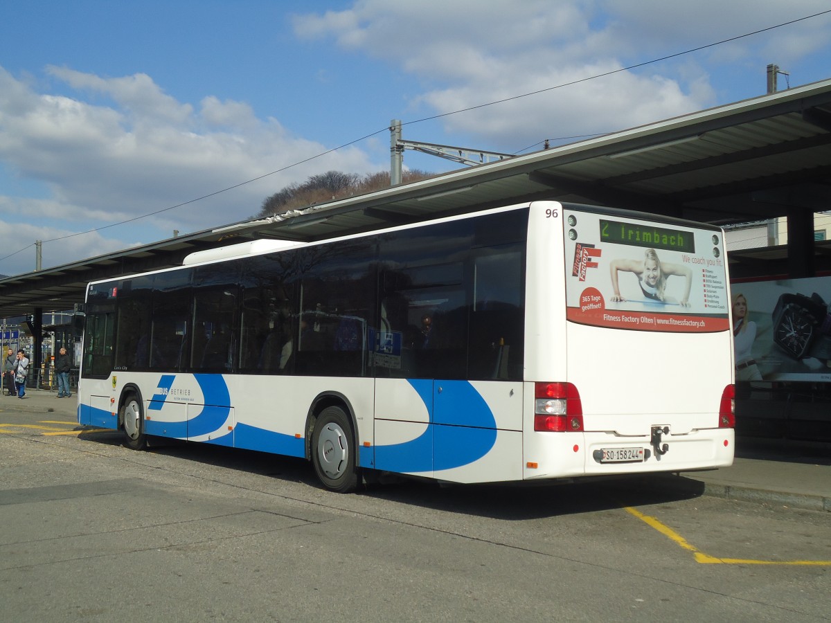 (138'102) - BOGG Wangen b.O. - Nr. 96/SO 158'244 - MAN am 6. M�rz 2012 beim Bahnhof Olten