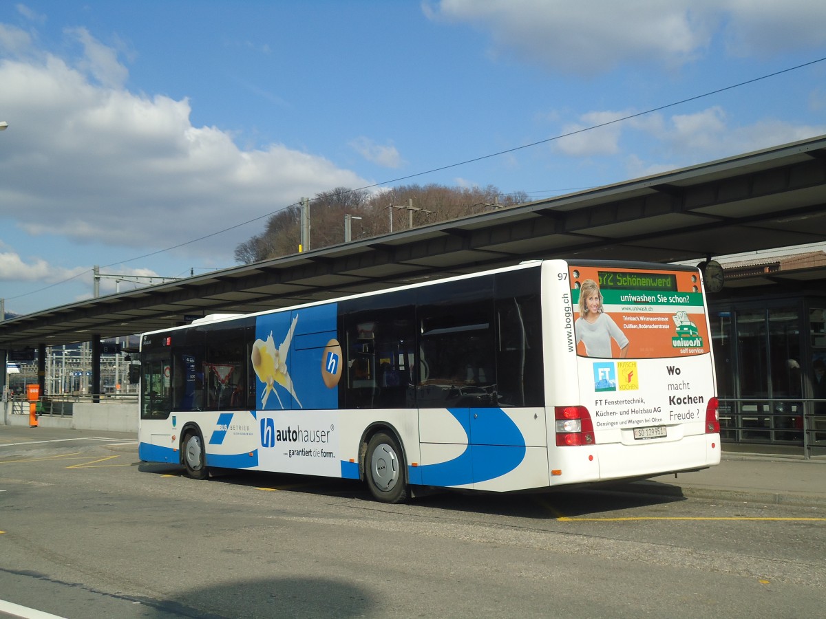 (138'109) - BOGG Wangen b.O. - Nr. 97/SO 129'951 - MAN am 6. M�rz 2012 beim Bahnhof Olten