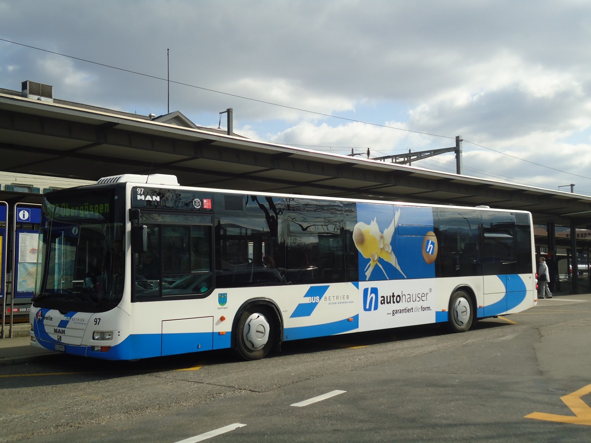 (138'110) - BOGG Wangen b.O. - Nr. 97/SO 129'951 - MAN am 6. M�rz 2012 beim Bahnhof Olten