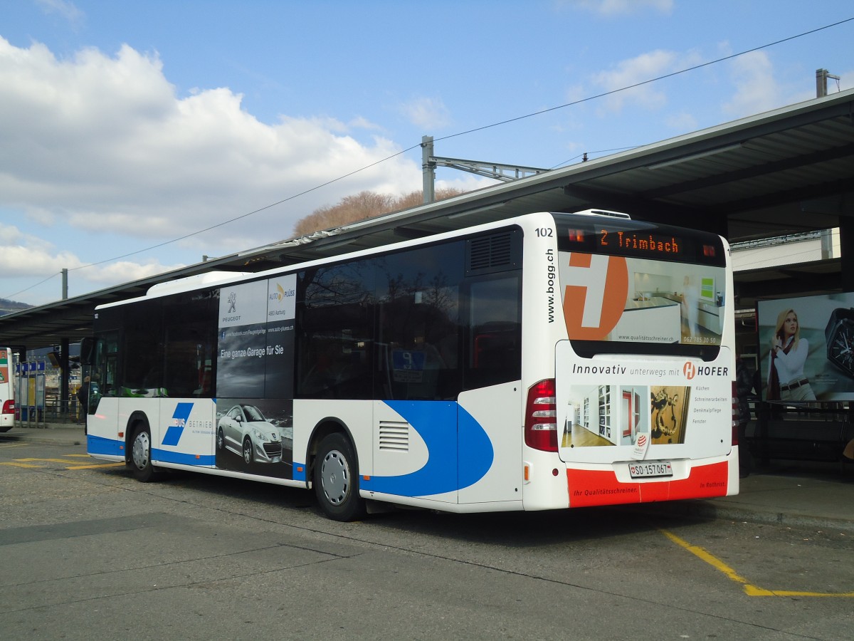 (138'113) - BOGG Wangen b.O. - Nr. 102/SO 157'067 - Mercedes am 6. M�rz 2012 beim Bahnhof Olten