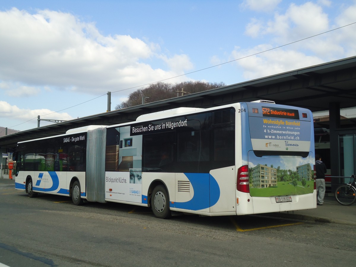 (138'121) - BOGG Wangen b.O. - Nr. 204/SO 118'322 - Mercedes am 6. M�rz 2012 beim Bahnhof Olten