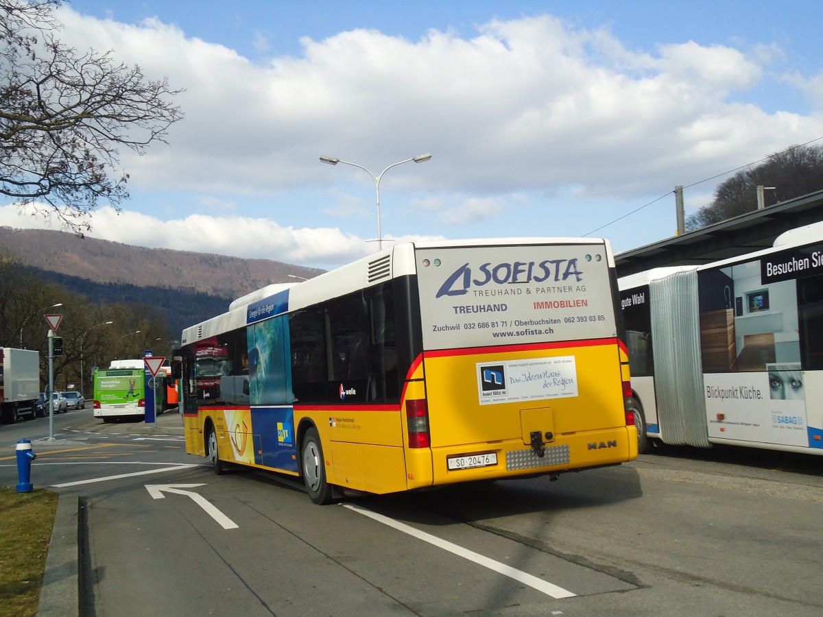 (138'122) - Wyss, Boningen - SO 20'476 - MAN am 6. M�rz 2012 beim Bahnhof Olten