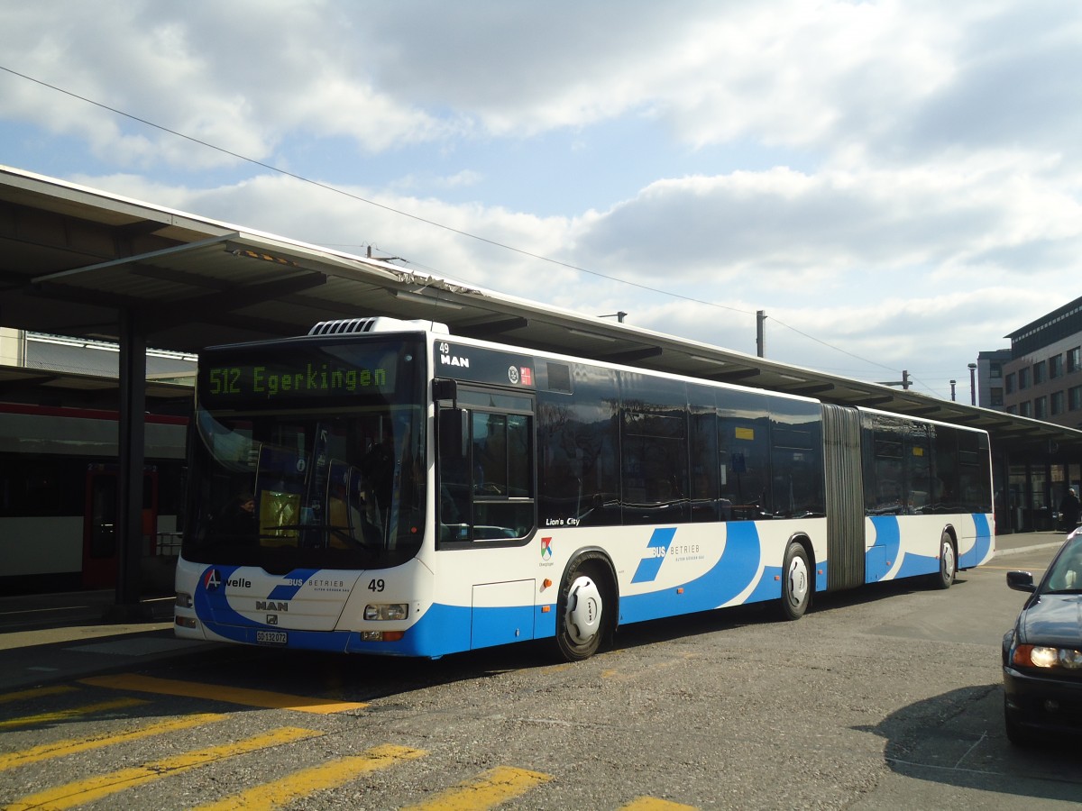 (138'123) - BOGG Wangen b.O. - Nr. 49/SO 132'072 - MAN am 6. M�rz 2012 beim Bahnhof Olten