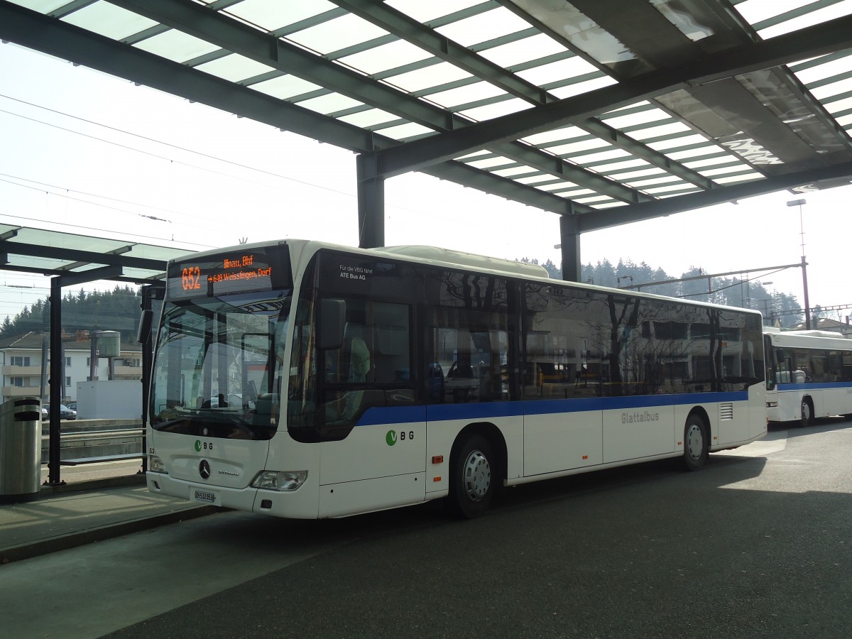 (138'142) - ATE Bus, Effretikon - Nr. 53/ZH 532'053 - Mercedes am 7. M�rz 2012 beim Bahnhof Effretikon
