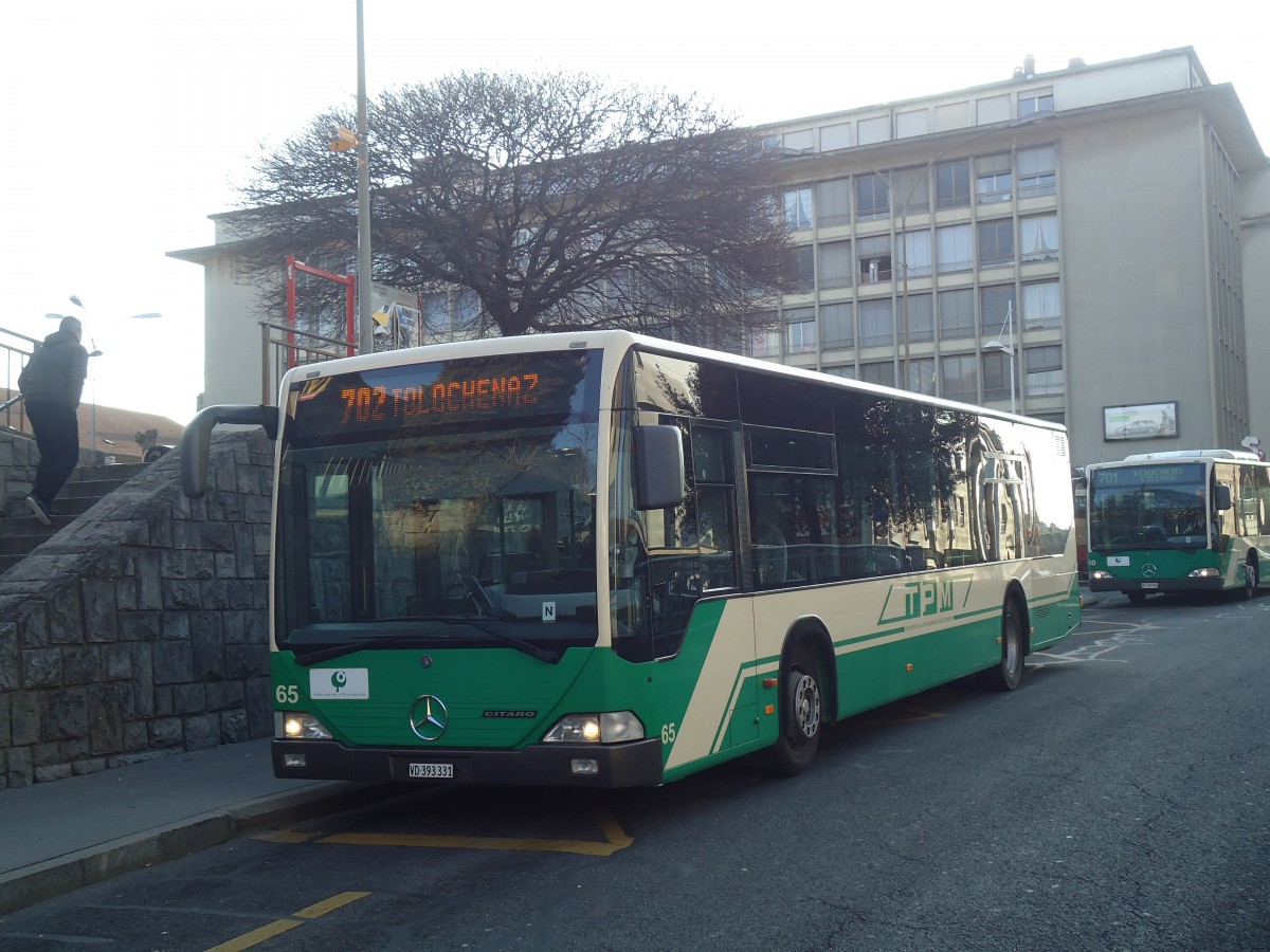 (138'148) - TPM Morges - Nr. 65/VD 393'331 - Mercedes am 9. M�rz 2012 beim Bahnhof Morges