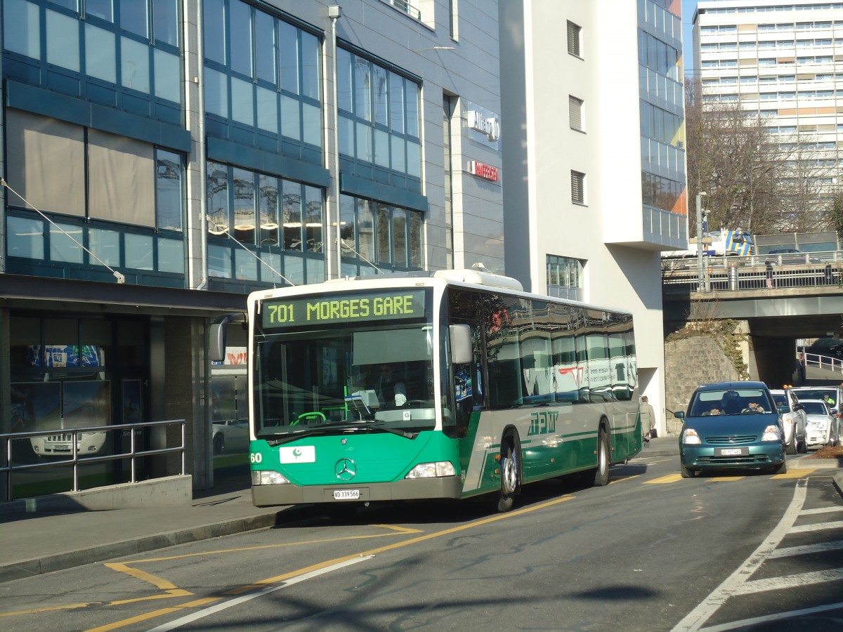 (138'167) - TPM Morges - Nr. 60/VD 339'566 - Mercedes am 9. M�rz 2012 beim Bahnhof Morges