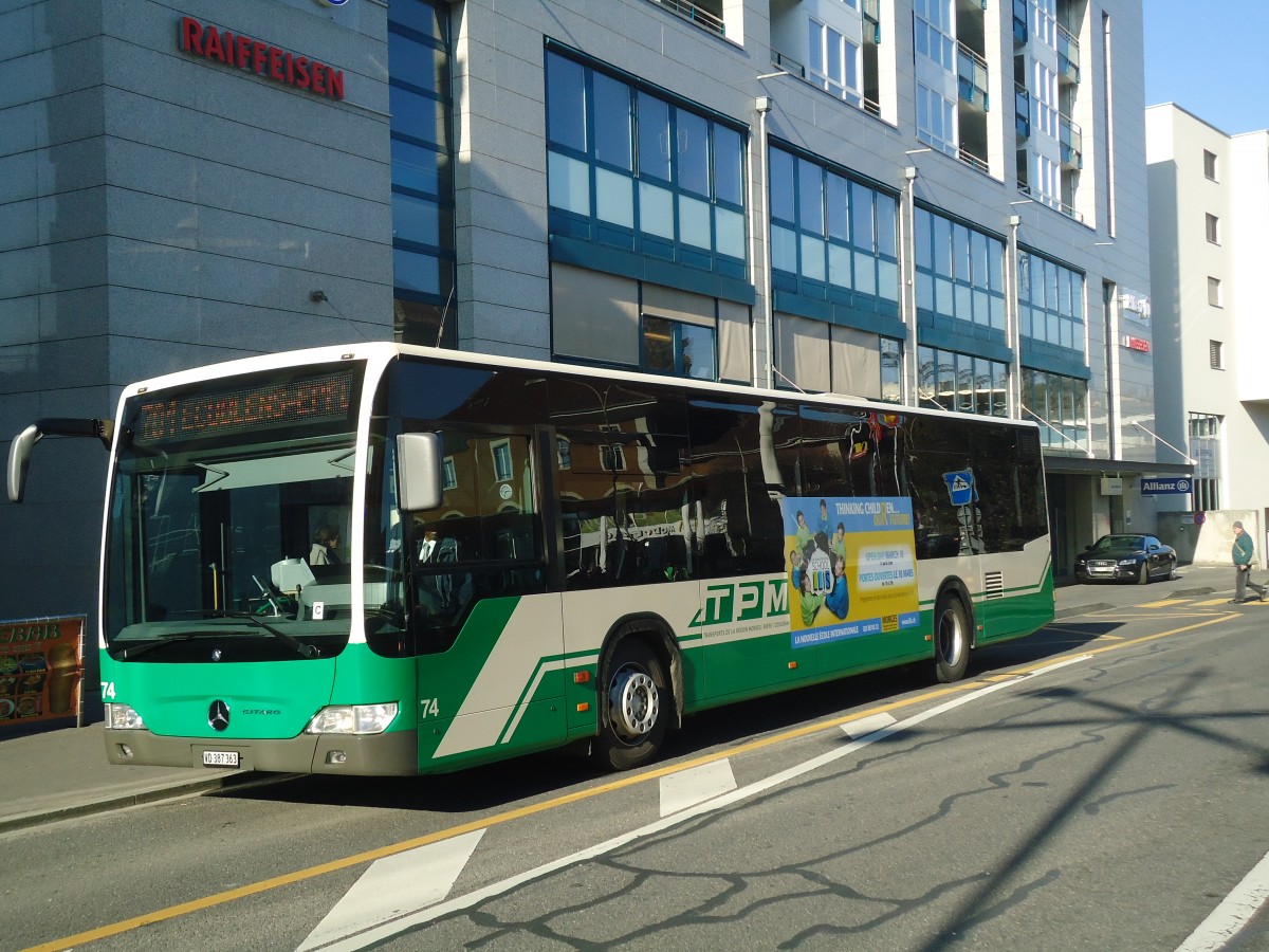 (138'169) - TPM Morges - Nr. 74/VD 387'363 - Mercedes am 9. M�rz 2012 beim Bahnhof Morges
